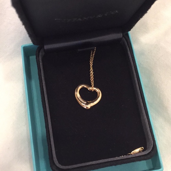 Tiffanys Rose Gold Open Heart Pendant 